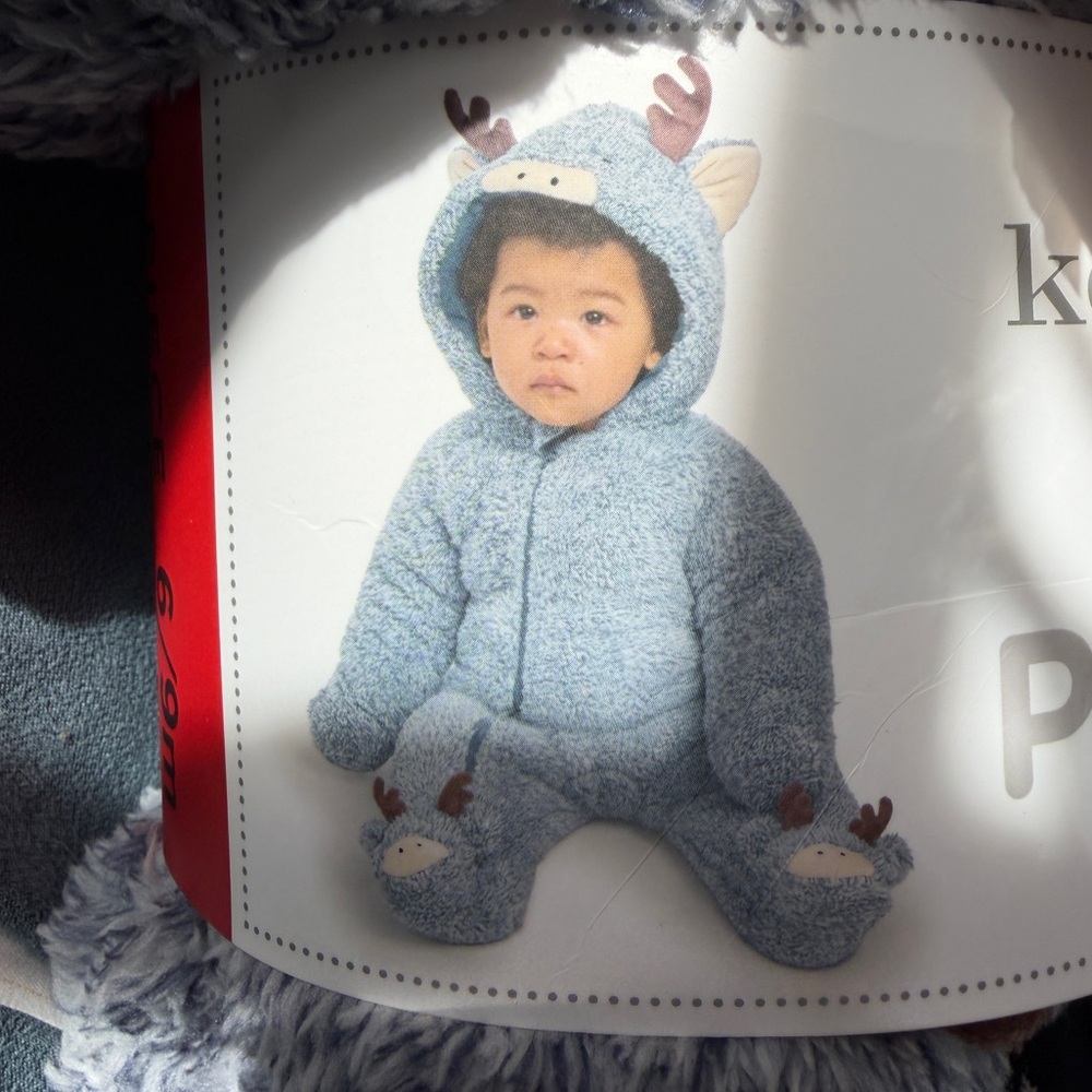 Koala Baby Gray 1-Piece Plush Pram Bodysuit NWT 6-9 month